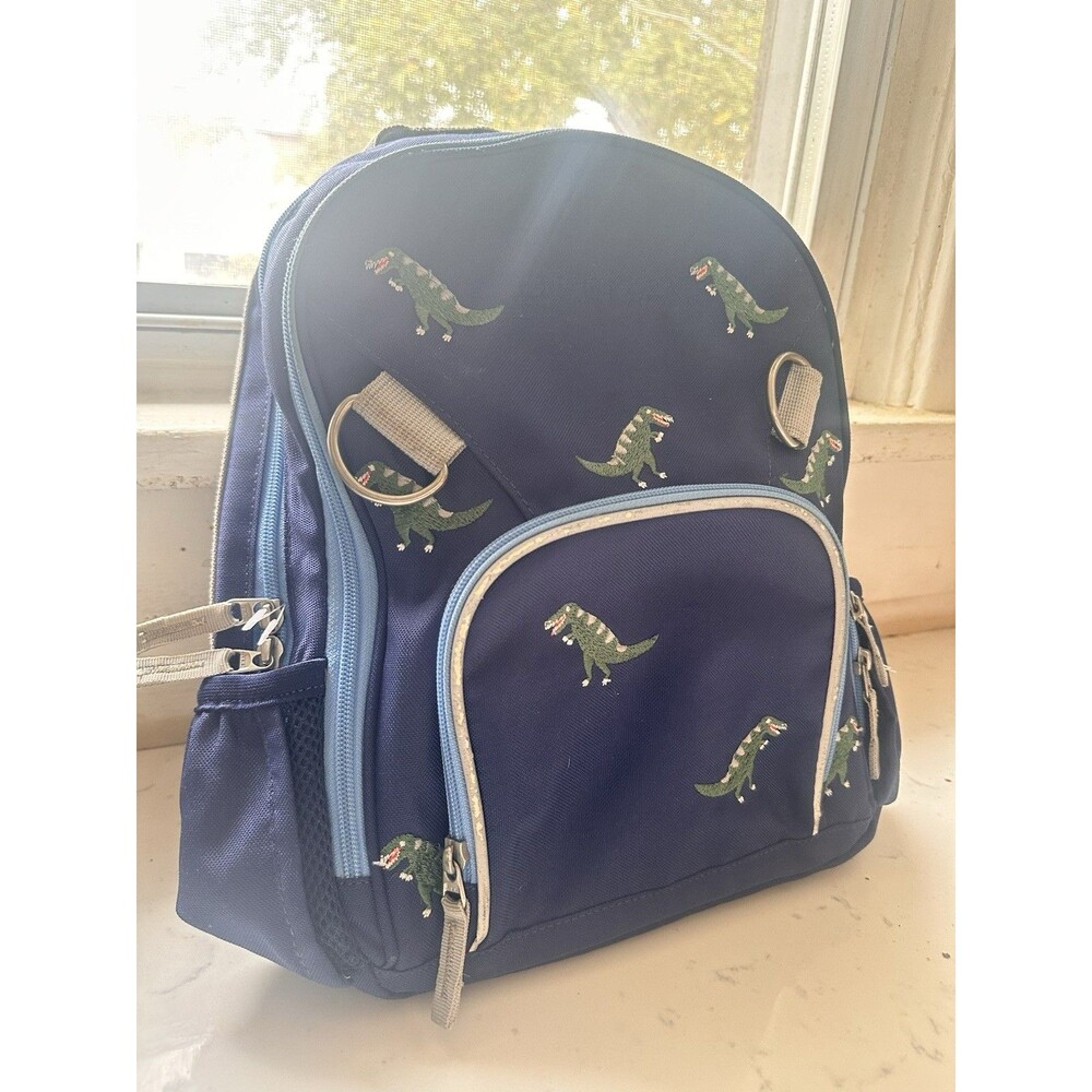 Pottery Barn Kids Toddler Blue Dinosaur Backpack Multiple Compartments